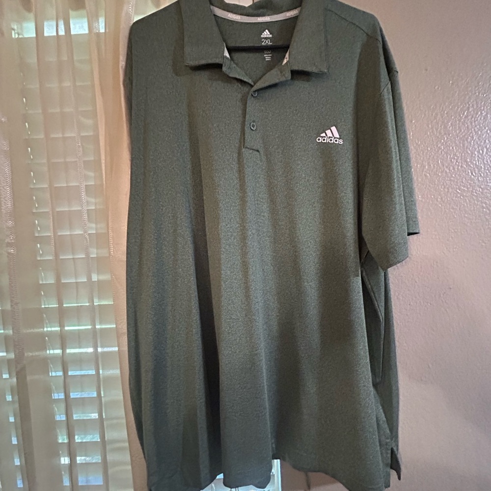 Adidas Men's Dark Green Polo Shirt